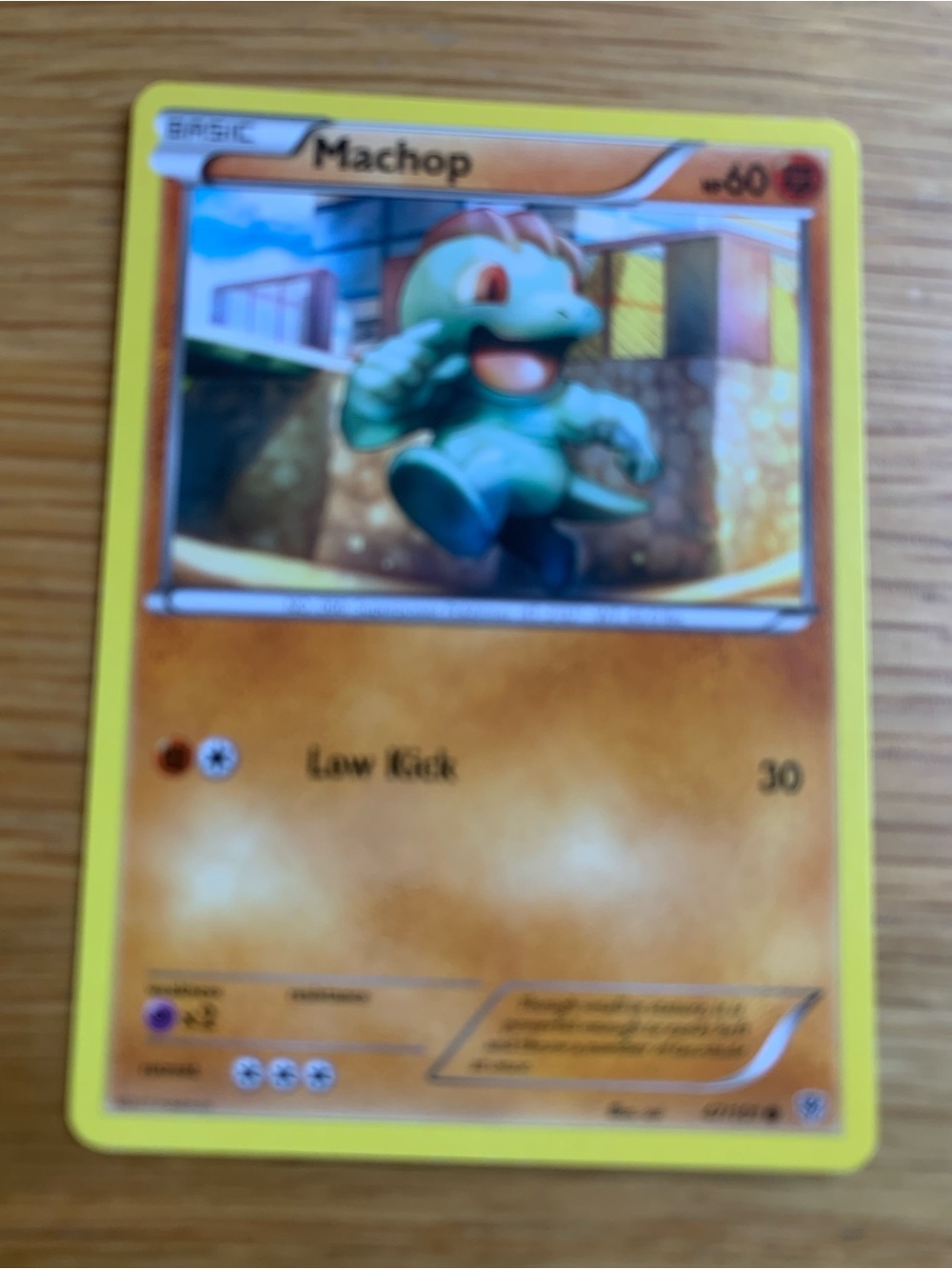 Machop Trading Card - Yellow Border (Green Artwork)